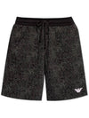 Men's All Over Logo Shorts Black - EMPORIO ARMANI - BALAAN 1