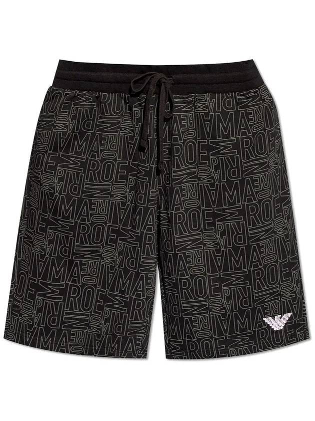 Men's All Over Logo Shorts Black - EMPORIO ARMANI - BALAAN 1