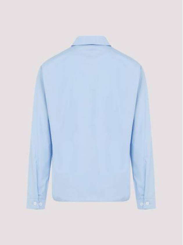 Logo Zip-Up Long Sleeve Shirt Blue - MARNI - BALAAN 5