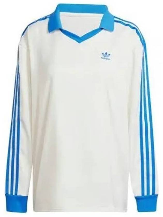 3 Stripes Satin Long Sleeve T-Shirt Cloud White - ADIDAS - BALAAN 1