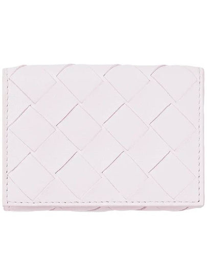 Tiny Tri-Fold Zipper Half Wallet Pink - BOTTEGA VENETA - BALAAN 2