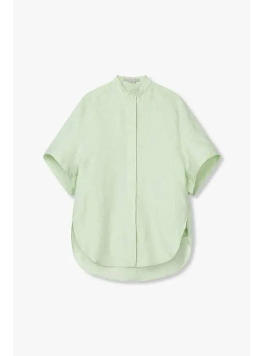 STELLA McCARTNEY SIDE SLIT LINEN TUNIC SHIRT LIGHT MINT - STELLA MCCARTNEY - BALAAN 1