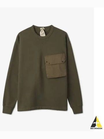 Garment dyed crew neck pocket sweatshirt military green 22CTCUF03144659FW22 - TEN C - BALAAN 1