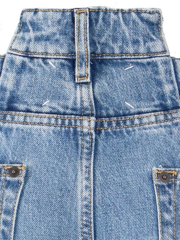 Women's Stone Washing Panel Wide Jeans Blue - MAISON MARGIELA - BALAAN 6