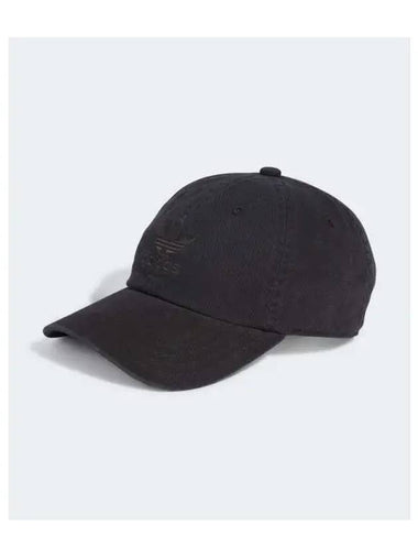 adidas Trefoil Stone Washed Baseball Cap Black IK9580 - ADIDAS - BALAAN 1