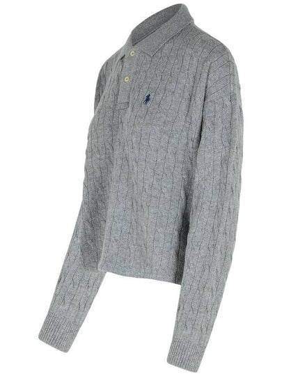 Polo Ralph Lauren Grey Cashmere Blend Polo Shirt - POLO RALPH LAUREN - BALAAN 2