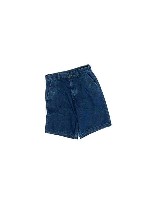 Men's Green Stitch Embroidery Denim Shorts Denim I2SP01NV - IOEDLE - BALAAN 2