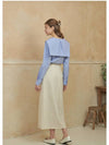 Fine Slit Maxi Skirt Cream - MICANE - BALAAN 5