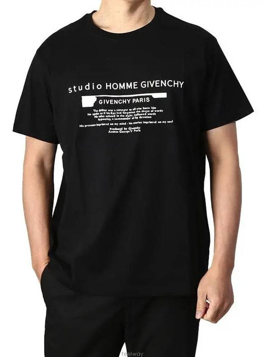 Slogan Logo Regular Fit Short Sleeve T-Shirt Black - GIVENCHY - BALAAN.