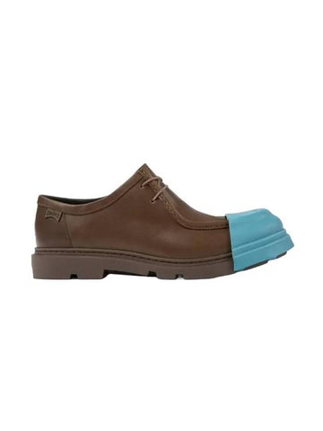 Men's Junction Raised Leather Derby Blue Brown - CAMPER - BALAAN 1