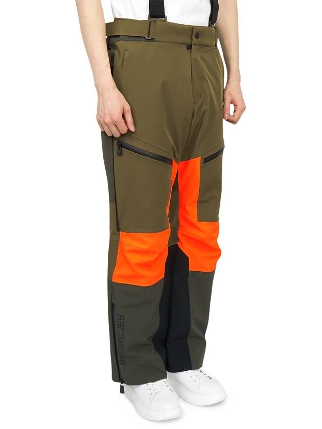 Grenoble Logo Straight Pants Orange Khaki - MONCLER - BALAAN 5