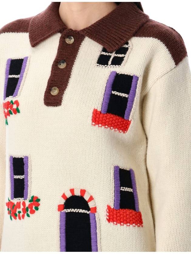 JW Anderson House' Intarsia Polo Sweater - JW ANDERSON - BALAAN 3