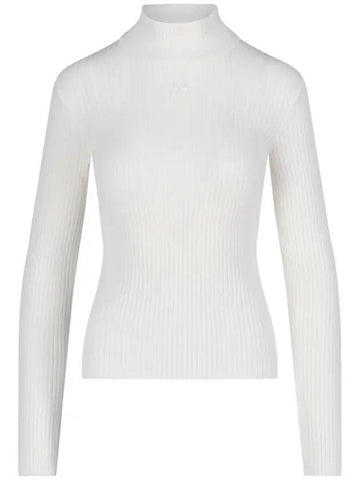 Women's Ribbed Knit Top White - COURREGES - BALAAN 1