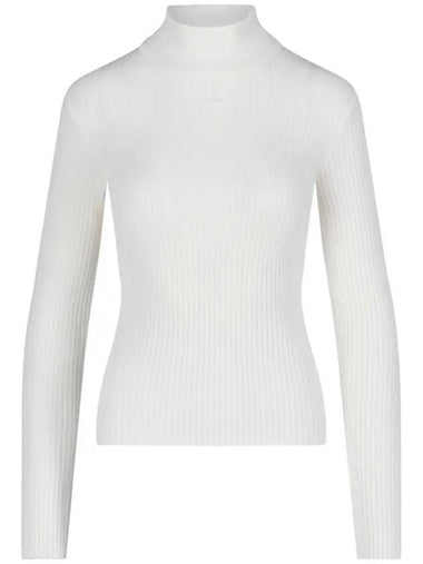 Women's Ribbed Knit Top White - COURREGES - BALAAN 1