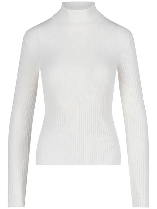 Women's Ribbed Knit Top White - COURREGES - BALAAN 1