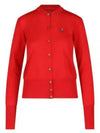 Bea Embroidered Logo Cardigan Red - VIVIENNE WESTWOOD - BALAAN 2