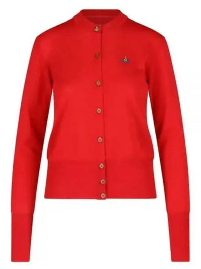 Bea Embroidered Logo Cardigan Red - VIVIENNE WESTWOOD - BALAAN 2