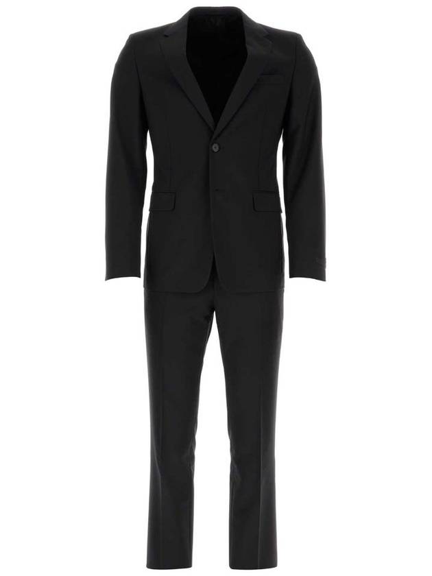 Wool Mohair Single Breasted Suit Navy - PRADA - BALAAN 4