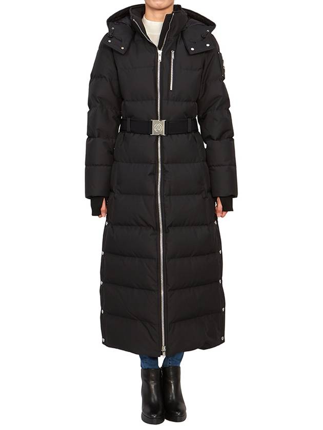 Cloud Belted Hooded Long Padded Black - MOOSE KNUCKLES - BALAAN 3