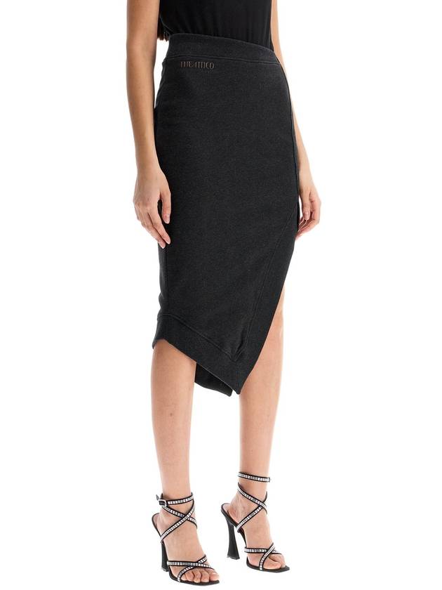 high-waisted asymmetrical midi skirt in faded black cotton - THE ATTICO - BALAAN 2