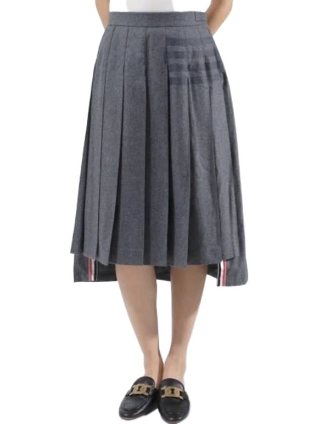 Wool Cashmere Flannel Below Knee Pleats 4 Bar Skirt FGC400V 06393 035 - THOM BROWNE - BALAAN 2