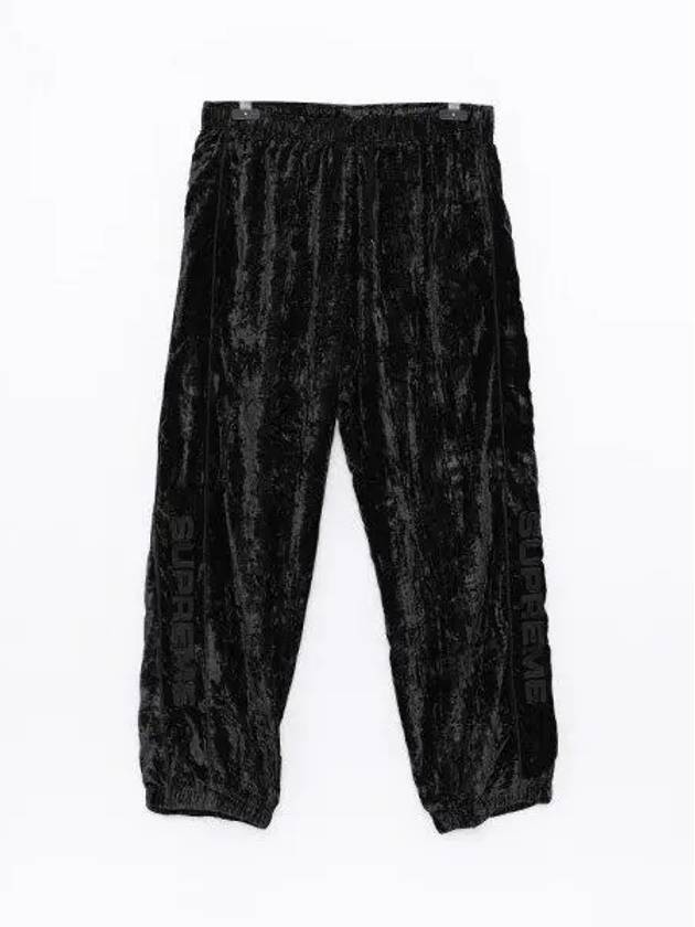 Side logo crushed velvet track men s pants FW23P45 BLACK 1039681 - SUPREME - BALAAN 1