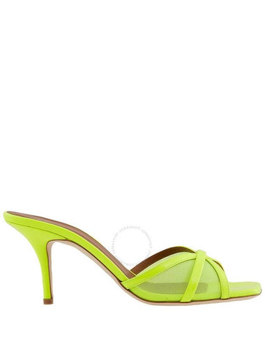 Malone Souliers Ladies Neon Yellow Perla 70 Leather Mesh Sandals, Brand Size 36 ( US Size 6 ) - MALONE SOULIERS - BALAAN 1