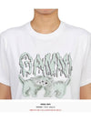 Logo Print Short Sleeve T-Shirt White - GANNI - BALAAN 6