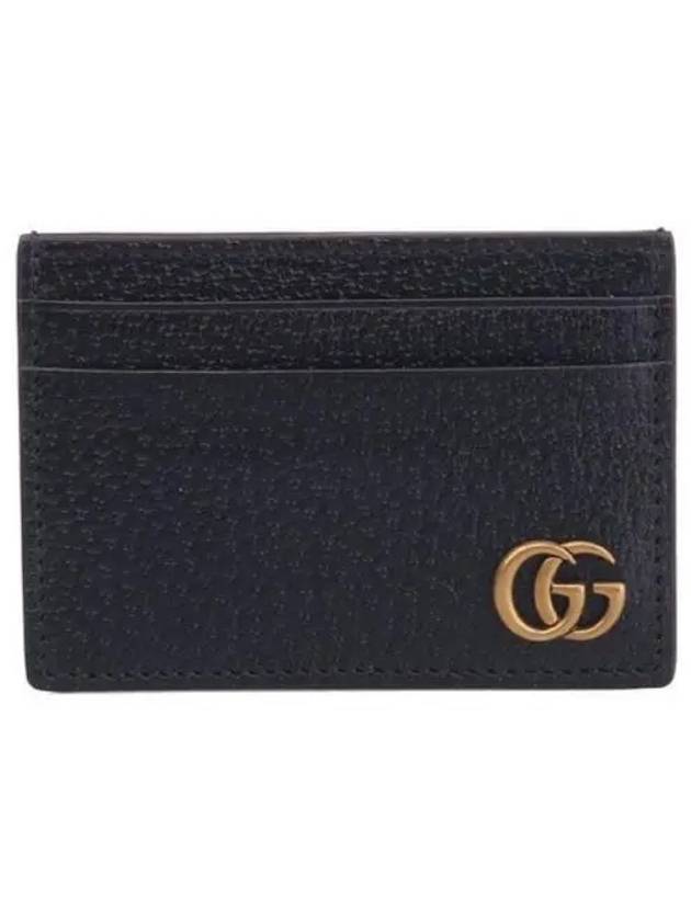 GG Marmont Leather Card Wallet Black - GUCCI - BALAAN 2