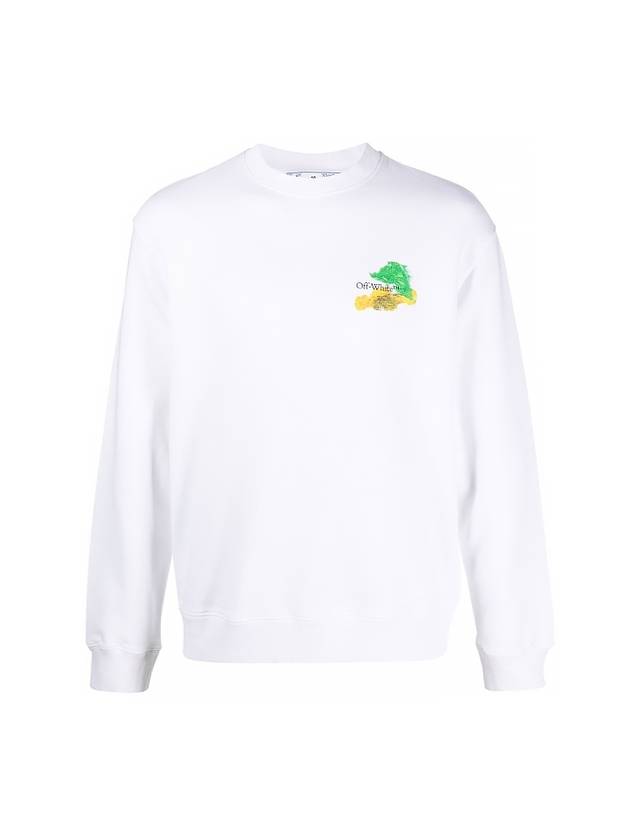 Men's Brush Arrow Slim Crew Neck Sweatshirt White - OFF WHITE - BALAAN 2