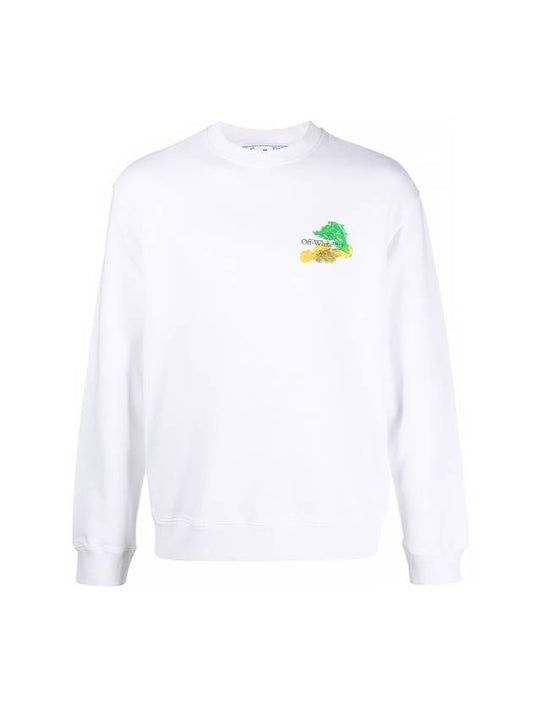 Men's Brush Arrow Slim Crew Neck Sweatshirt White - OFF WHITE - BALAAN 2