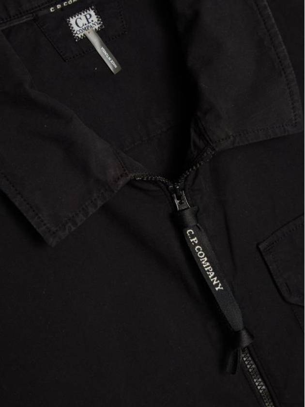 Gabardine Zipped Long Sleeve Shirt Black - CP COMPANY - BALAAN 7