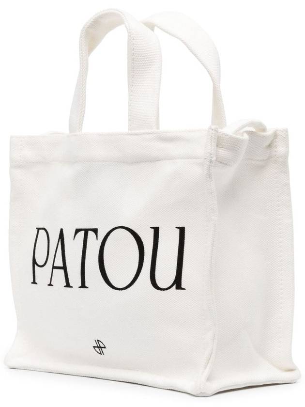 Logo Print Cotton Tote Bag White - PATOU - BALAAN 4