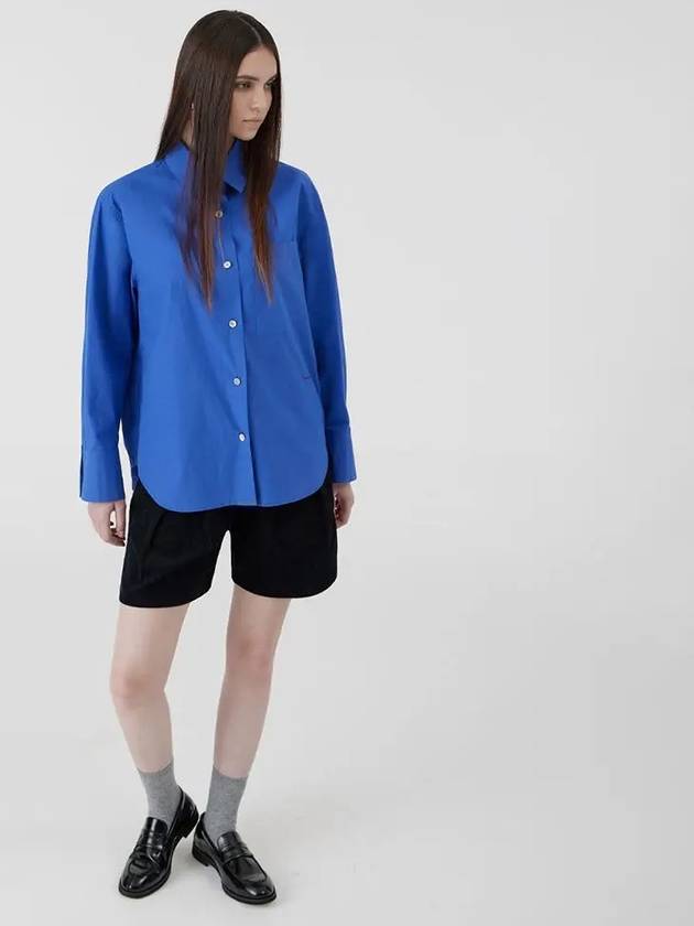 Signature Oversized Fit Bio Cotton Shirt Deep Blue - VOYONN - BALAAN 4