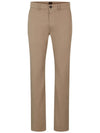 Slim Fit Stretch Cotton Satin Chino Straight Pants Open Brown - HUGO BOSS - BALAAN 2