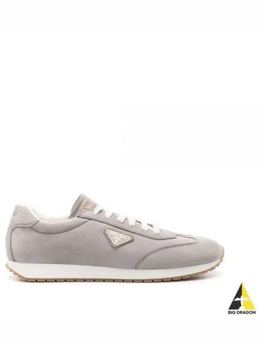 Rank Suede Low Top Sneakers Grey - PRADA - BALAAN 2