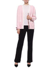 Cotton Jersey Flower 4 Bar V Neck Cardigan Light Pink - THOM BROWNE - BALAAN 4