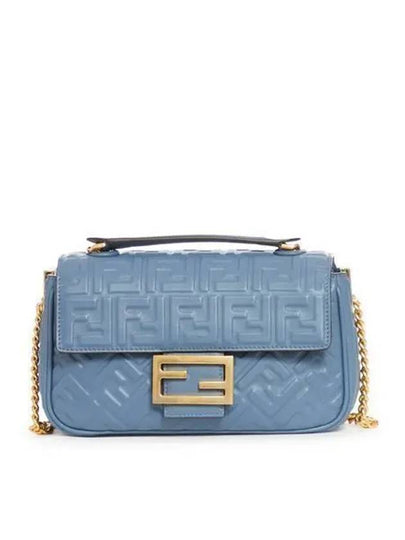 Baguette Medium Nappa Leather Chain Shoulder Bag Blue - FENDI - BALAAN 2