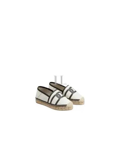 Kate Canvas Leather Espadrilles Shoes White - TOD'S - BALAAN 2