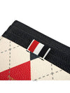 Argyle Pattern Three Stripe Tab Leather Card Wallet - THOM BROWNE - BALAAN 4