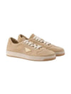 Downtown Delave Suede Low-Top Sneakers Ecru - PRADA - BALAAN 2