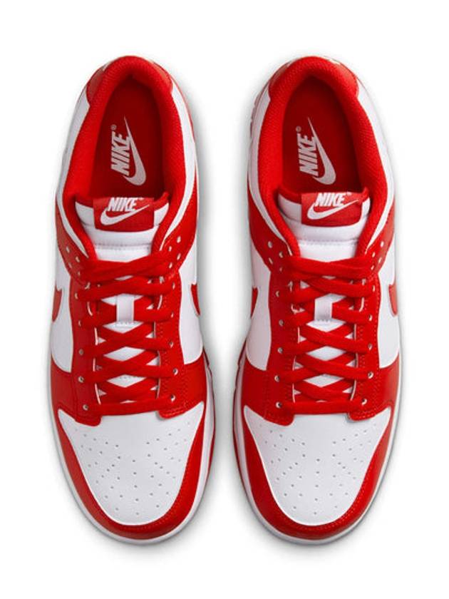 Dunk Retro Low Top Sneakers White University Red - NIKE - BALAAN 4