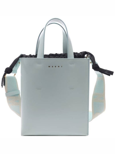 Museo Mini Leather Tote Bag Blue - MARNI - BALAAN 2