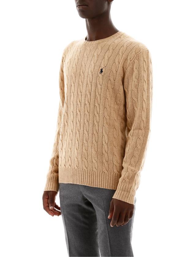 Embroid Logo Cable Knit Top Camel Melange - POLO RALPH LAUREN - BALAAN 5