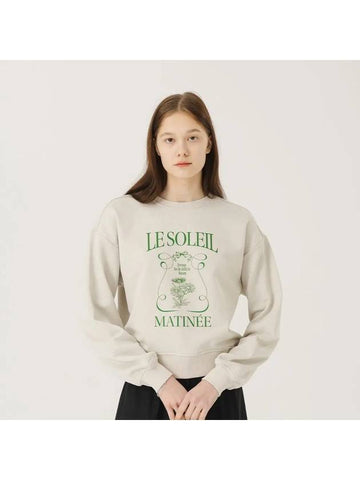 Drawing Spring Flower Sweatshirt Greige - LE SOLEIL MATINEE - BALAAN 1