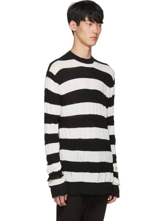 Junya Watanabe COMME DES CARCON Black & White Distressed Pullover - COMME DES GARCONS - BALAAN 2