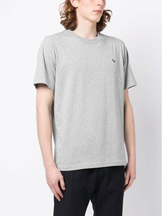 Zebra Logo Crew Neck Cotton Short Sleeve T-Shirt Grey - PAUL SMITH - BALAAN 3