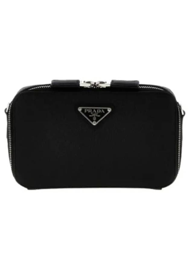 Brique Saffiano Leather Cross Bag Black - PRADA - BALAAN 2