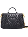 Women s Gucci 498110 Black Matelasse Chevron Gold Chain GG Marmont Top Handle Small 2WAY gt bag Gangbuk used luxury goods - GUCCI - BALAAN 5