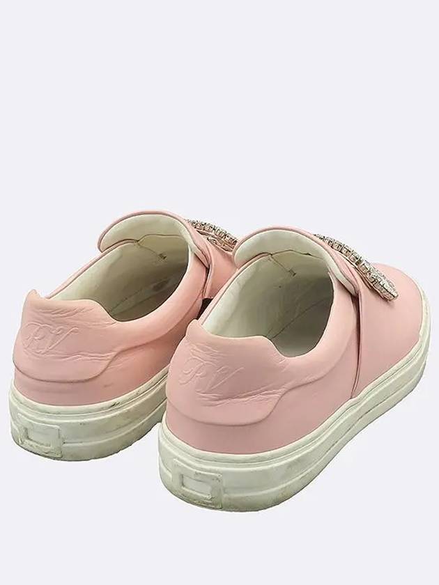 RVW40315850 Crystal embellished pink leather women s sneakers 36 - ROGER VIVIER - BALAAN 5